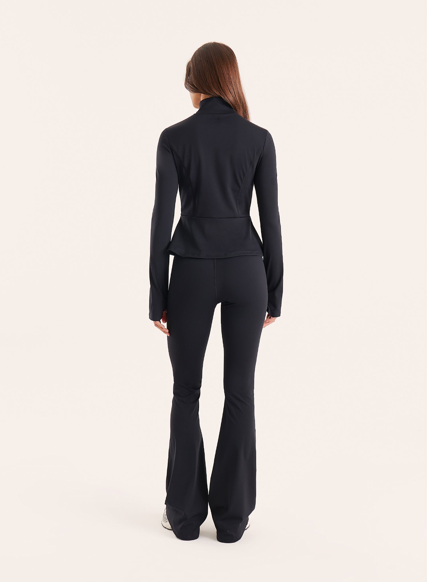 Black Peplum Hem Gym Jacket